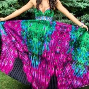 Peacock Prom Dress - size 0